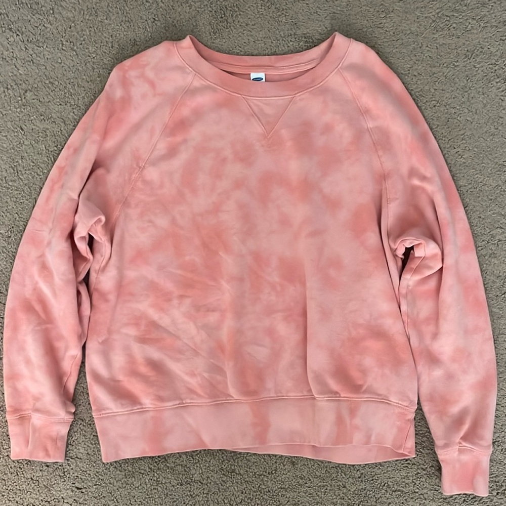 Medium old navy pink tie dye crewneck